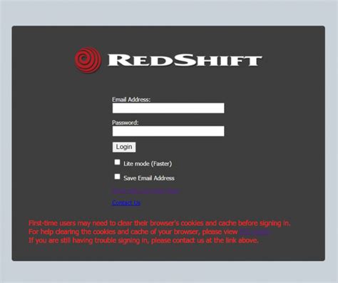 redshift.com login webmail